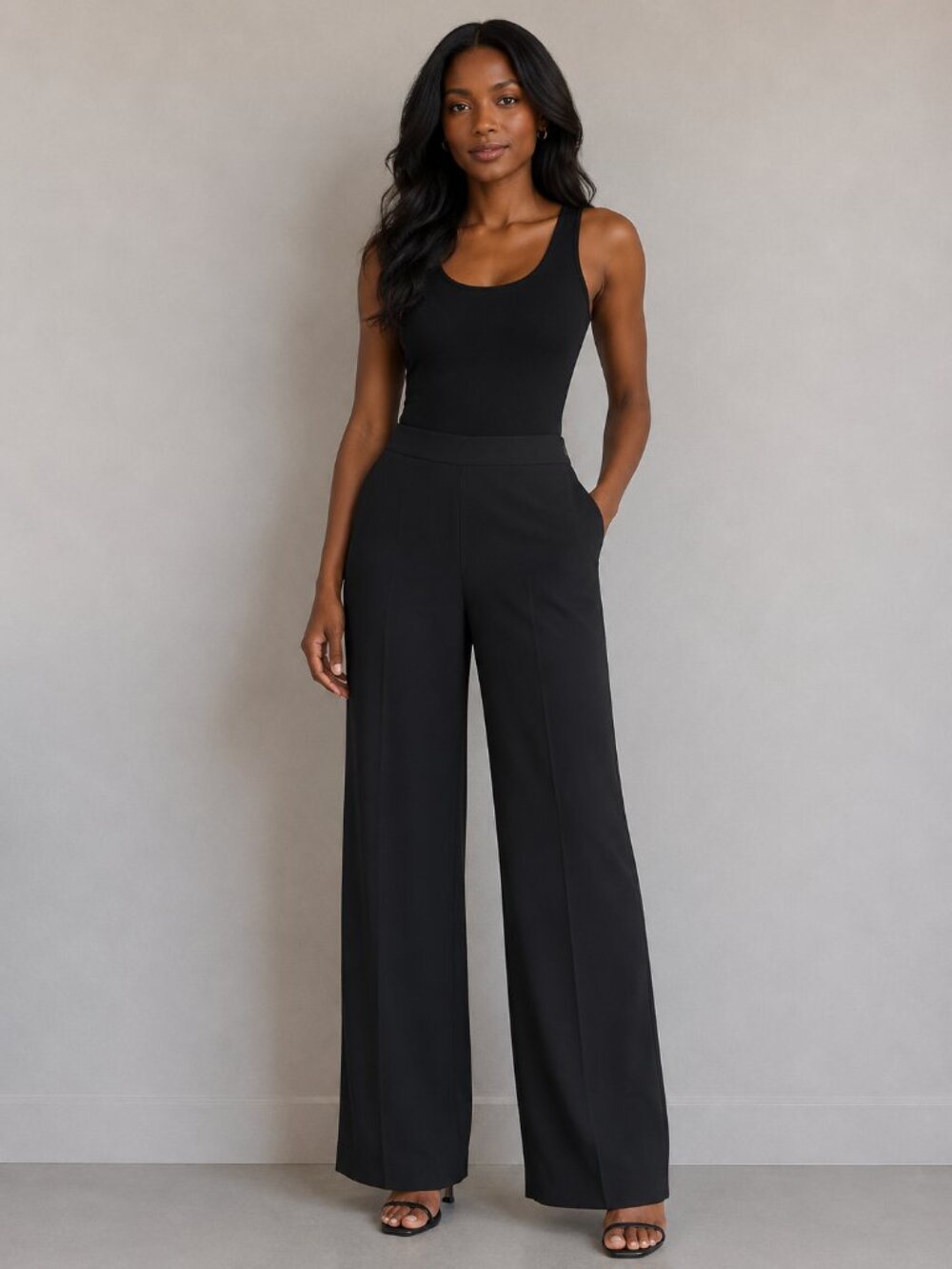 Madewell Black Wide Leg Pull On Dress Pants M NWT - Picture 1 of 6